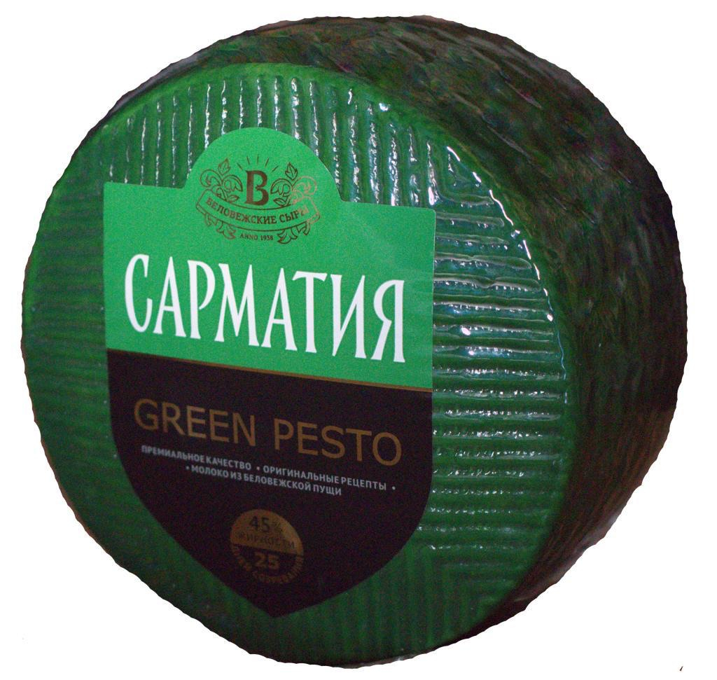 Сыр «Green Pesto» 45%, весовой (цена за 1 кг), 1,2кг.