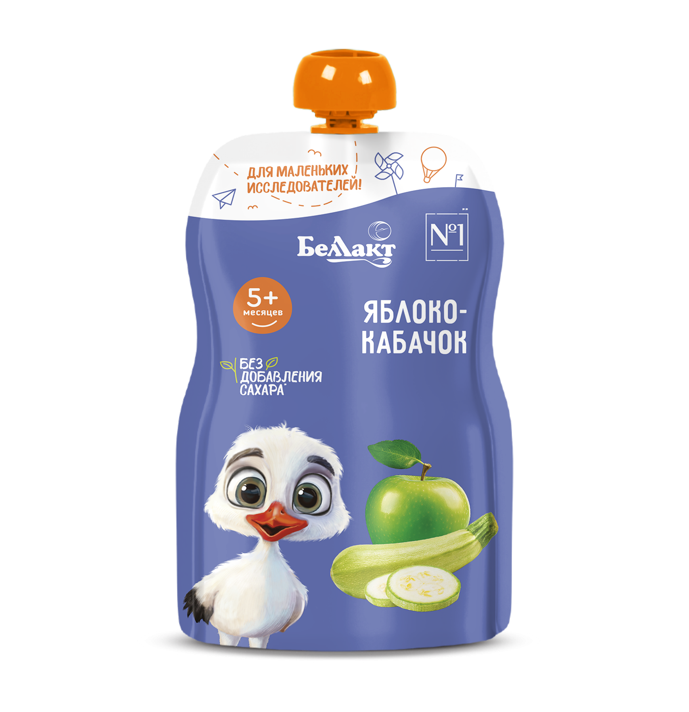 Пюре для детского питания «Беллакт» Яблоко-кабачок, 90 г.