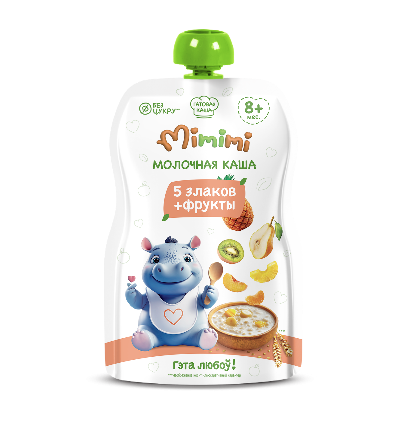 Молочная каша  5 злаков + фрукты, «Mimimi», 110 г