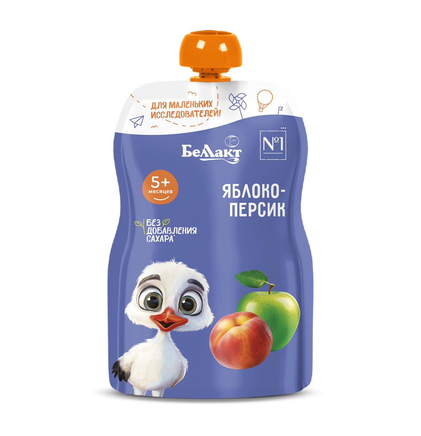 Пюре для детского питания «Беллакт» Яблоко-персик, 90 г.