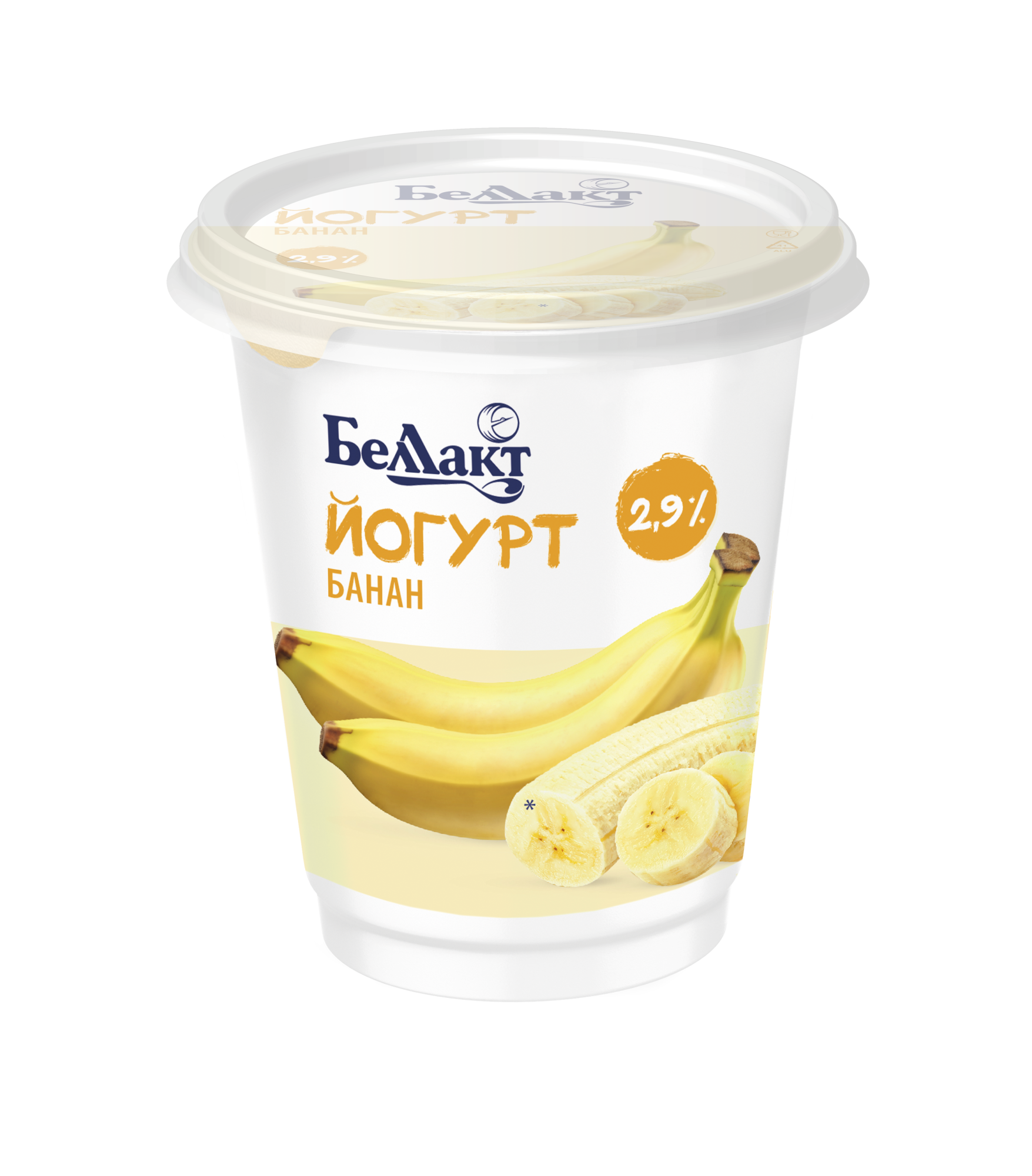 Йогурт «Беллакт» с фруктовым наполнителем «Банан», 380 г.