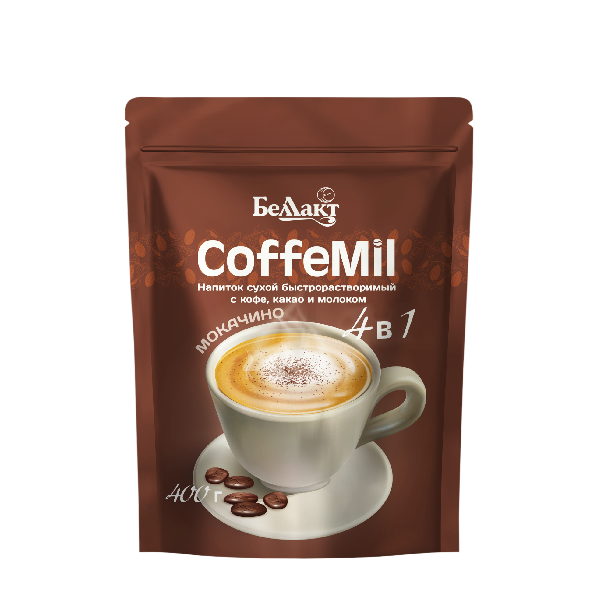 Напиток быстрорастворимый с кофе, какао и молоком «COFFEMIL» «Беллакт», 400 г.