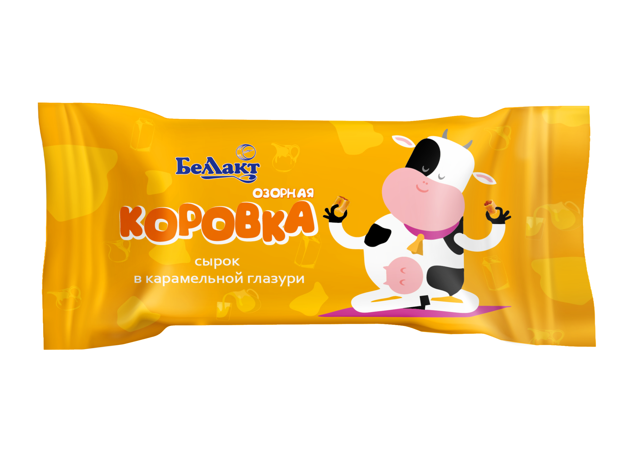 Сырок глазированный «Беллакт» с с карамельно-сливочным наполнителем «Озорная коровка» 18%, 40 г.