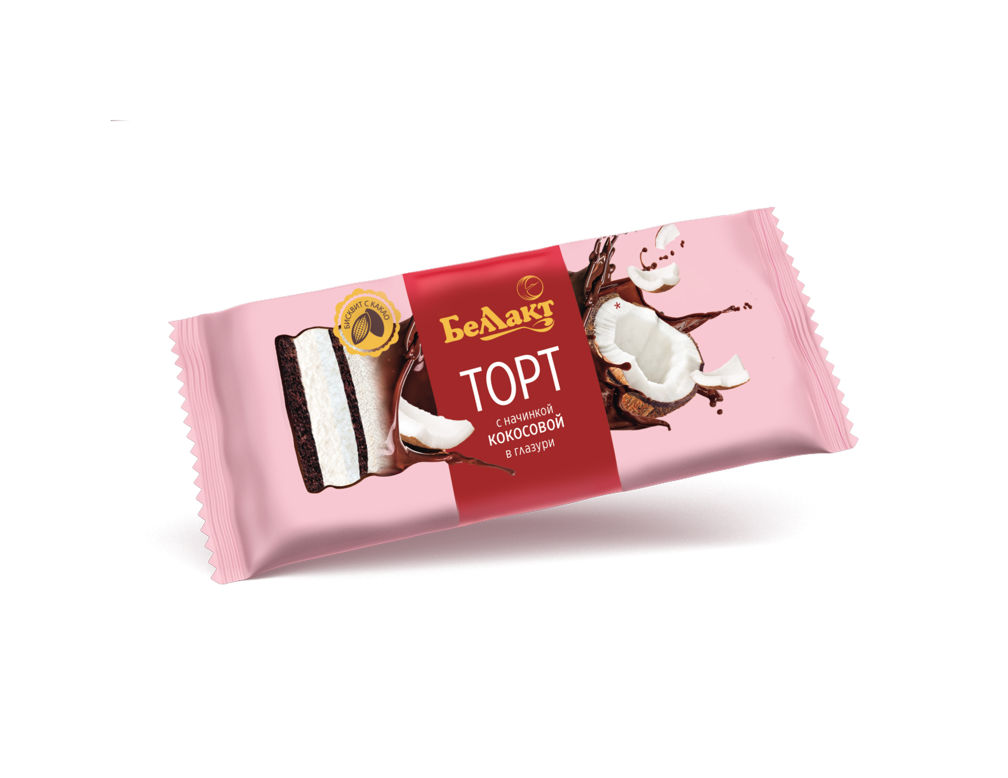 Торт с творогом, изюмом и ореховой начинкой "Беллакт" 24 %, 200 г.