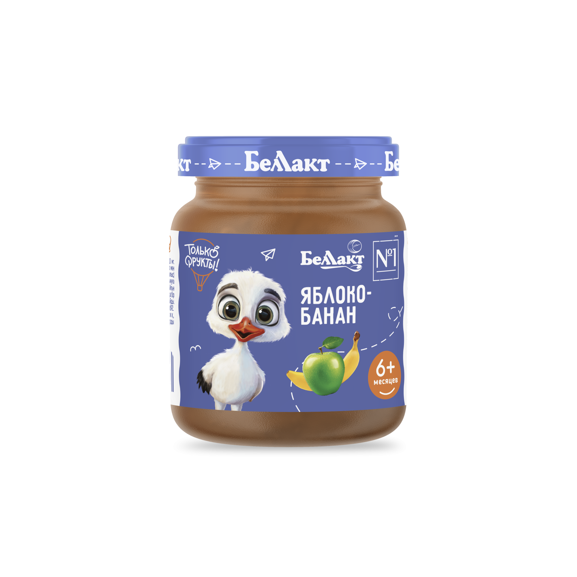 Пюре для детского питания «Беллакт» Яблоко с бананом, 100 г.