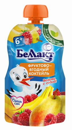 Пюре для детского питания «Беллакт» «Фруктово-ягодный коктейль» 90 г.