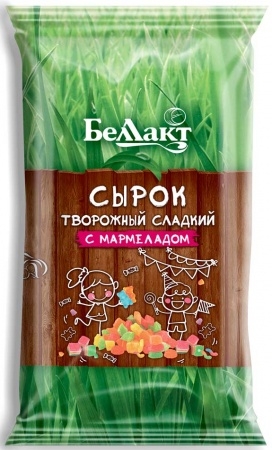 Сырок творожный «Беллакт» с мармеладом 7%, 100 г.