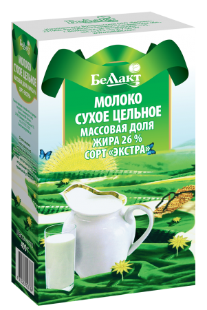 Молоко сухое цельное "Беллакт" 26 % в пачке, 400 г.