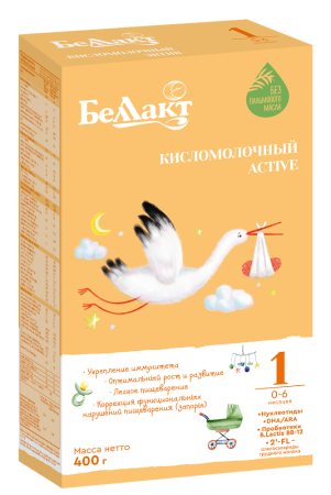 Смесь сухая кисломолочная для питания детей раннего возраста «Беллакт Кисломолочный Active 1», 400 г.