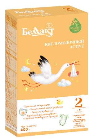 Смесь сухая кисломолочная для питания детей раннего возраста «Беллакт Кисломолочный Active 2», 400 г.