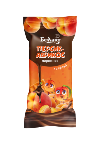Пирожное «Беллакт» на вафле с начинкой «Персик-абрикос» 23%, 50 г.