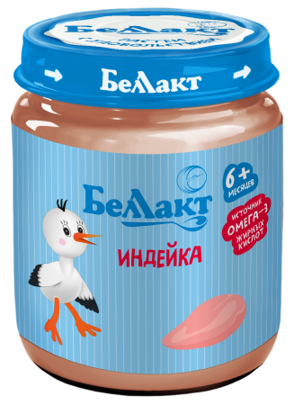 Пюре для детского питания "Беллакт" Индейка, 95 г.