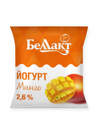 Йогурт сладкий «Беллакт» с ароматом манго, 400 г.