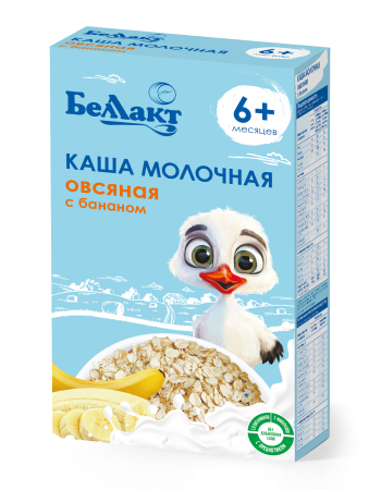 Каша на зерно-молочной основе овсяная с бананом «Беллакт», 250 г