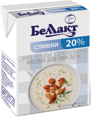 Сливки "Беллакт" 20 %, 200 мл.