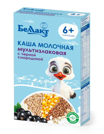 Каша на зерно-молочной основе мультизлаковая с черной сородиной «Беллакт», 250 г
