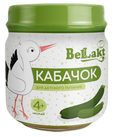 Пюре для первого прикорма "Беллакт" Кабачок, 80 г.
