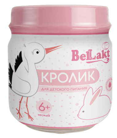 Пюре для первого прикорма "Беллакт" Кролик, 80 г.