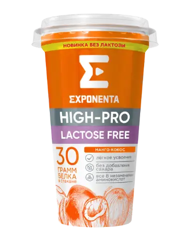 EXPONENTA HIGH-PRO со вкусом «Манго-кокос», 250г, стакан