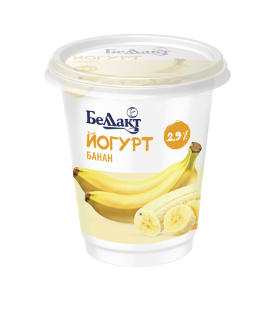 Йогурт «Беллакт» с фруктовым наполнителем «Банан», 380 г.