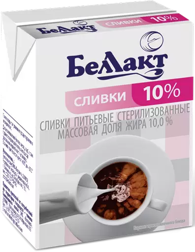 Сливки "Беллакт" 10 %, 200 мл.