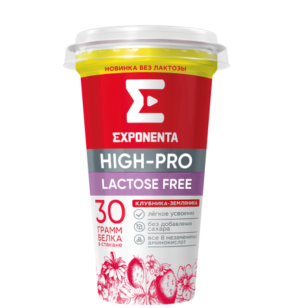 EXPONENTA HIGH-PRO со вкусом «Клубника-земляника», 250г мл. стакан