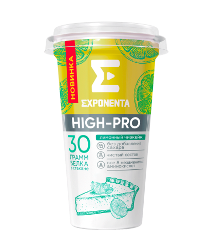 EXPONENTA HIGH-PRO со вкусом «Лимонный чизкейк», 250г, стакан