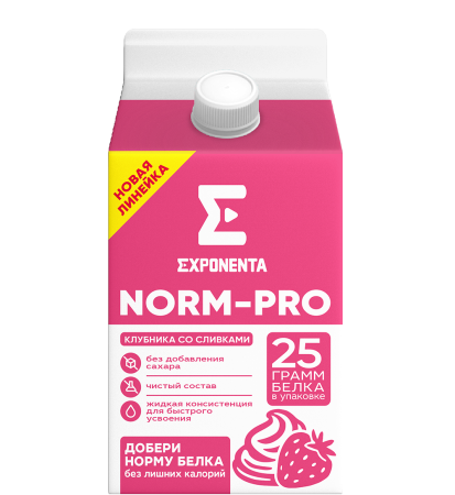 EXPONENTA NORM-PRO клубника со сливками, 500 г.
