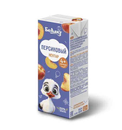 Нектар детский «Беллакт» Персиковый с мякотью, 200 мл.