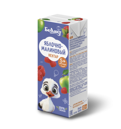 Нектар детский «Беллакт» Яблочно-малиновый, 200 мл.