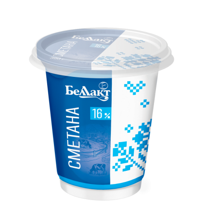Сметана "Беллакт" в стакане 15%, 380 г.