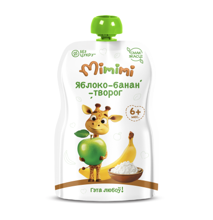 Пюре «Mimimi» Яблоко-банан-творог, 90 г.