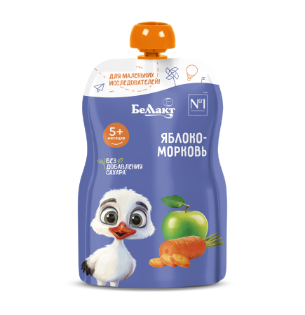 Пюре для детского питания «Беллакт» Яблоко-морковь, 90 г.