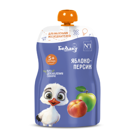Пюре для детского питания «Беллакт» Яблоко-персик, 90 г.