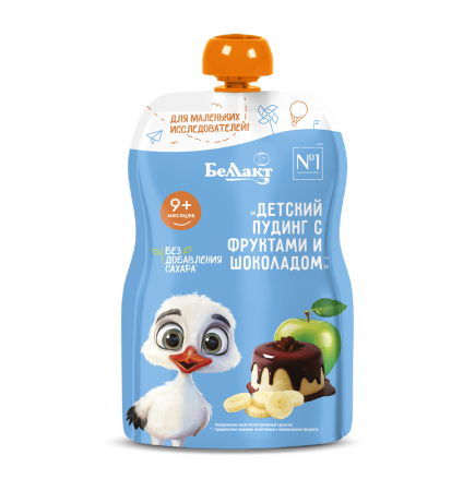 Пюре «Детский пудинг с фруктами и шоколадом» «Беллакт», 90 г.