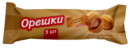 Орешки Русский свиток с вареной сгущенкой флоупак, 60 г.