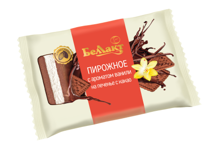 Пирожное «Беллакт» с печеньем с какао с ароматом ванили 24%, 75 г.