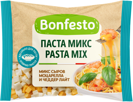 Сыр полутвердый "Моцарелла Пицца" Bonfesto,  40 %, 250 г.