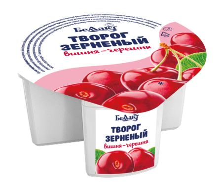 Творог "Беллакт" зернёный "Курага-злаки-лен" 5%, 130 г.