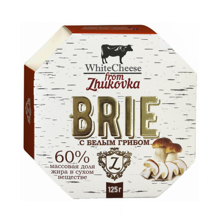 Сыр «Бри с белым грибом» массовая доля жира в сухом веществе 60%, 125 г.