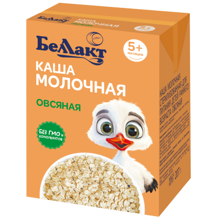 Каша детская молочная овсяная «Беллакт», 207 г.