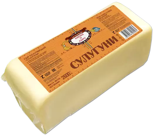 Сыр полутвердый «Сулугуни» Басни о сыре 40%, весовой (цена за 1 кг), 2600 г.
