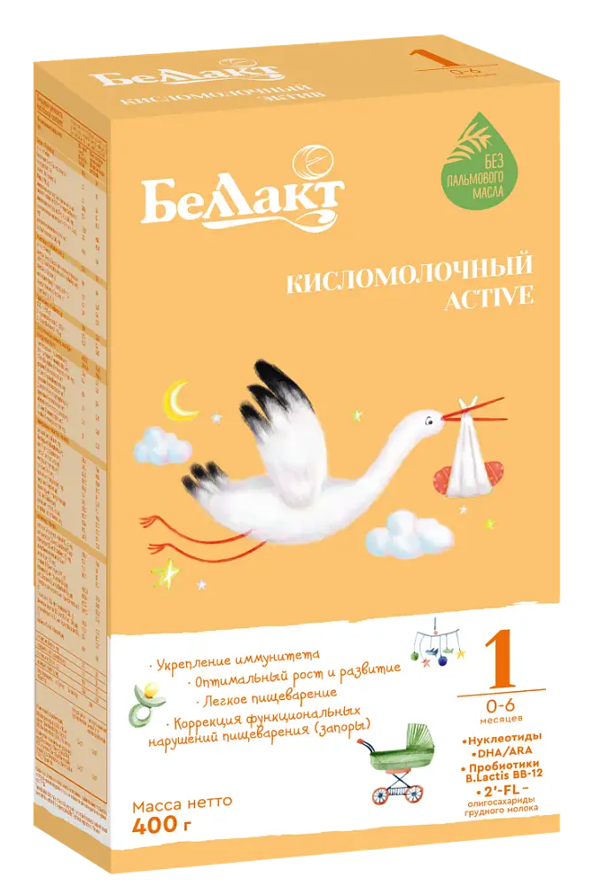 Смесь сухая кисломолочная для питания детей раннего возраста «Беллакт Кисломолочный Active 1», 400 г.
