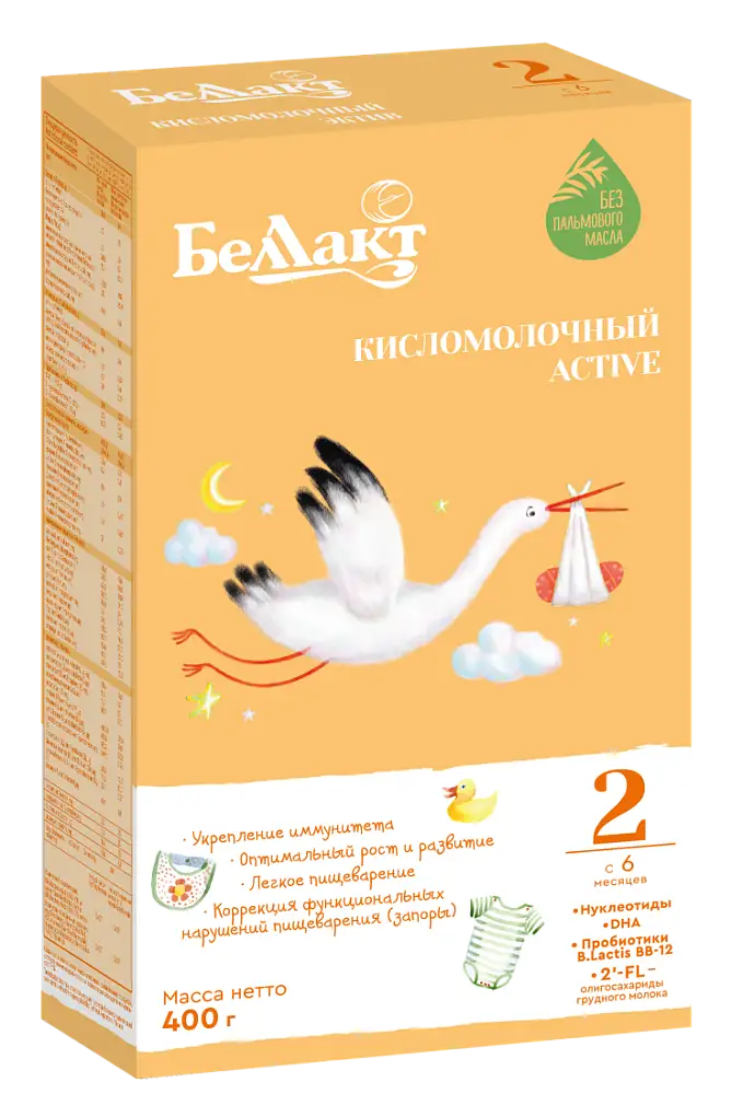 Смесь сухая кисломолочная для питания детей раннего возраста «Беллакт Кисломолочный Active 2», 400 г.