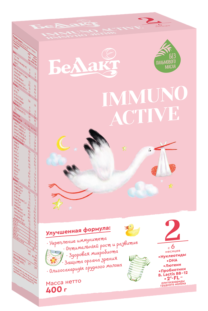 Смесь сухая молочная последующая адаптированная с бифидобактериями «Беллакт IMMUNО АCTIVE 2», 400 г.