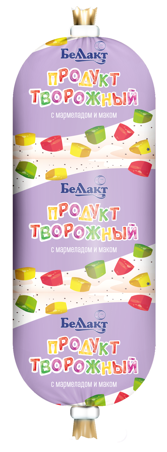 Продукт творожный с мармеладом и маком «Беллакт» 7%, 300 г.