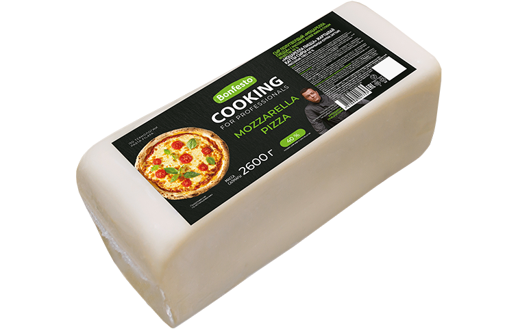 Сыр полутвердый «Моцарелла Пицца» Cooking 40%, 2600 г. (цена за 1 кг)