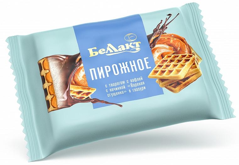Пирожное «Беллакт» с вафлей «Варёная сгущёнка» 23%, 100 г.