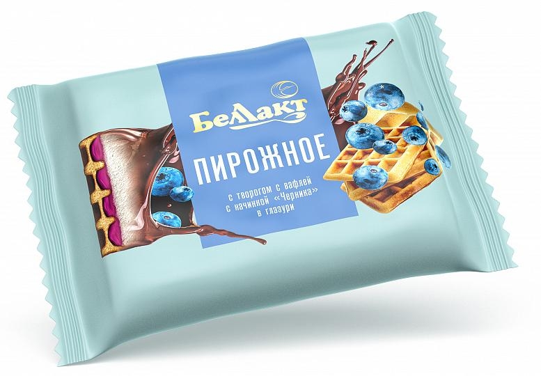 Пирожное «Беллакт» с вафлей «Черника» 23%, 100 г.