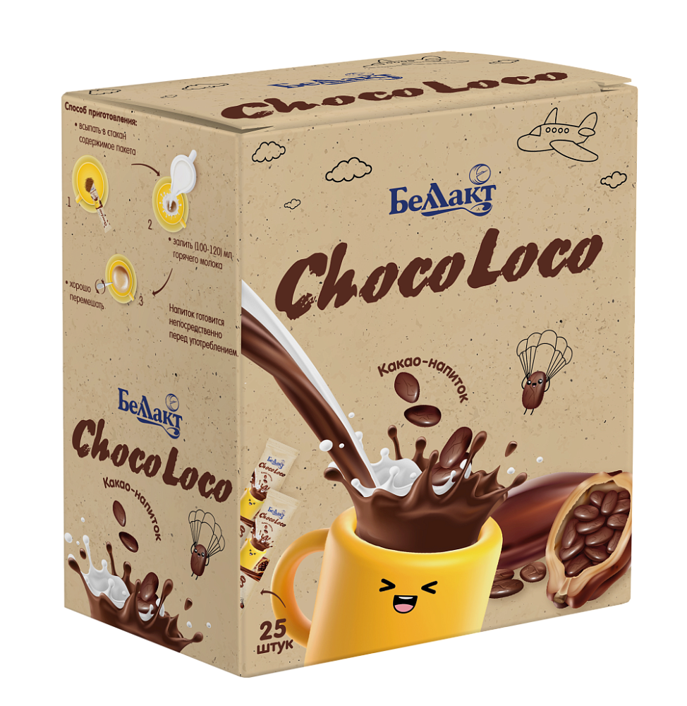 Напиток быстрорастворимый с какао «ChocoLoco» «Беллакт», шоу-бокс 350 г.